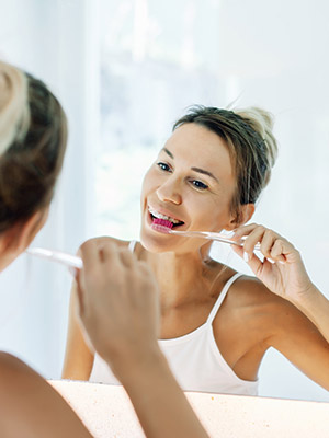 brushing and flossing